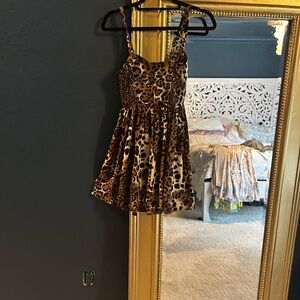 Amanda Uprichard silk corset dress in Leopard